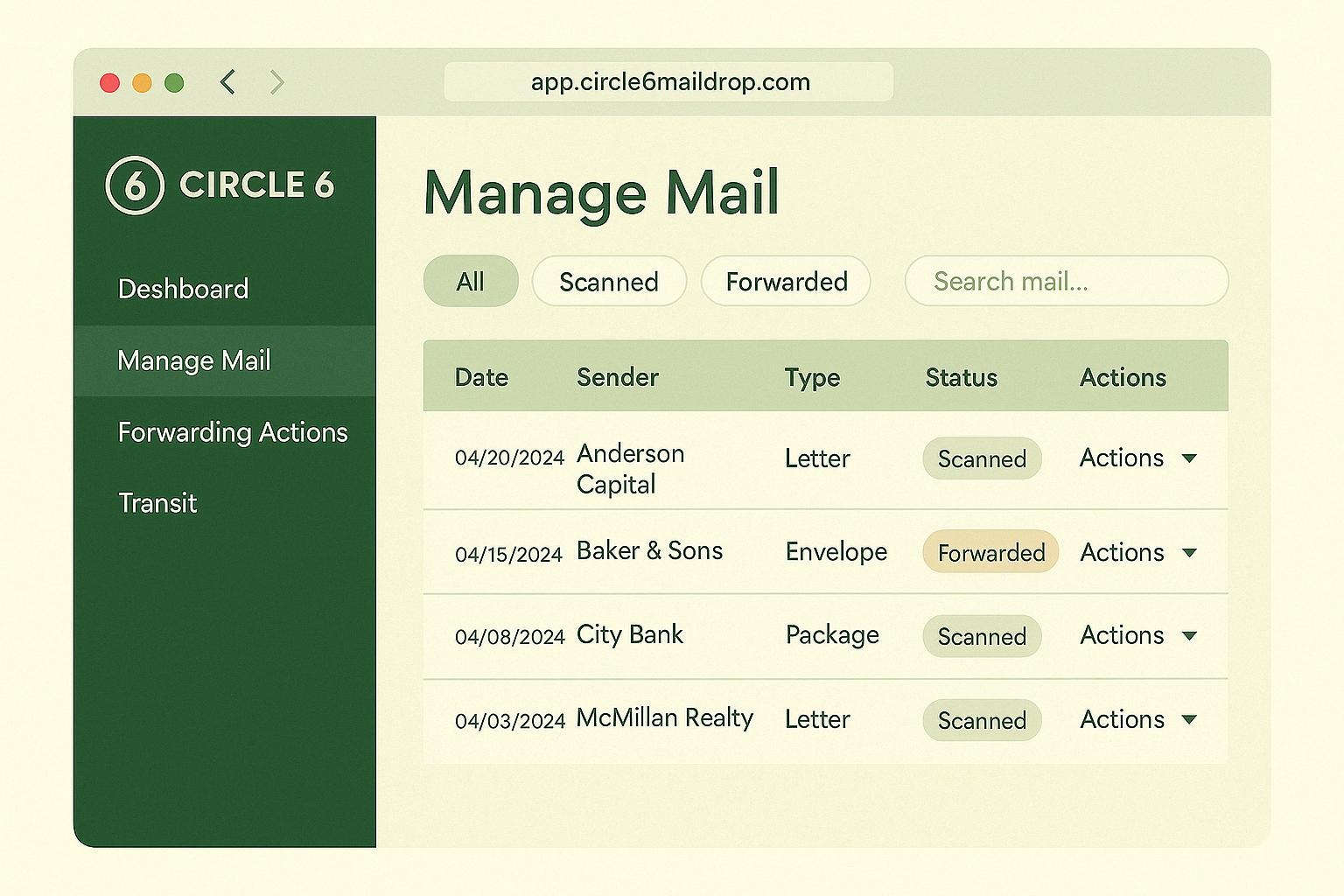 Circle 6 Maildrop Customer Portal – Manage Your Texas Virtual Mailbox and Forwarding Services